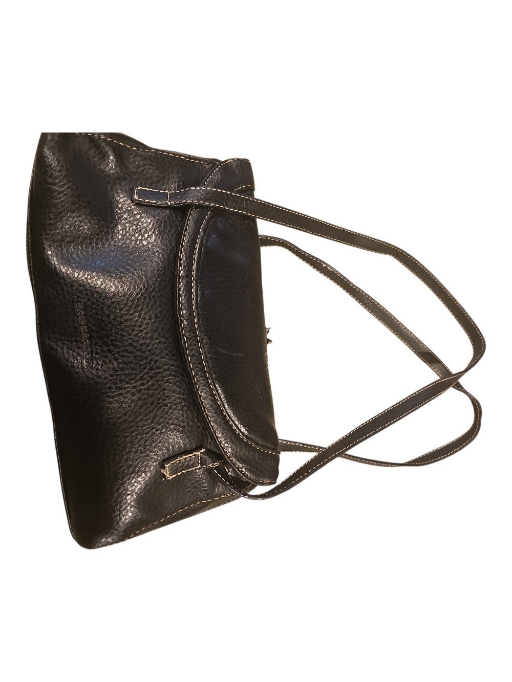 Sag Harbor Black Pebbled Leather Shoulder Bag